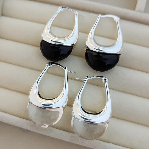 Boucles d'Oreilles Minimalistes Goutte d'Eau Lisse Pour Femmes Boucles d'Oreilles Huggie En Cuivre Simples Style Blogueur Européen Bijoux Mode