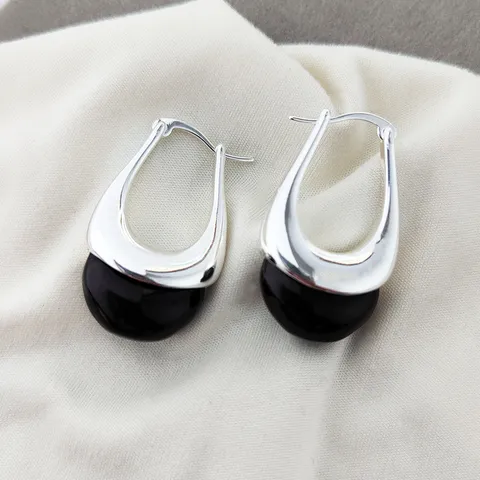 Boucles d'Oreilles Minimalistes Goutte d'Eau Lisse Pour Femmes Boucles d'Oreilles Huggie En Cuivre Simples Style Blogueur Européen Bijoux Mode