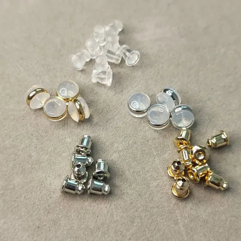 Fermoirs de Boucle d'Oreille de Rechange en Cuivre Silicone Fermoirs de Sécurité Bouchons pour Boucles d'Oreilles Clous Fabrication de Bijoux Bricolage Accessoires