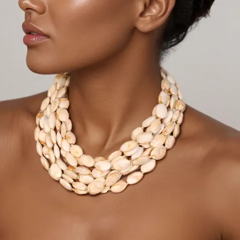 Multi-layer Acrylic Geometric Round Disk Necklace For Women Bohemian Chic Style Marble Pattern Layered Choker Fashion Jewelry