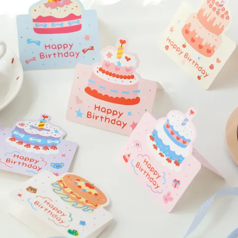 3D Pop-up Geburtstagskarte Für Kinder Süße Cartoon Torte Einladung Grußkarte Handgezeichnete Nachrichtskarte Für Party Geschenk