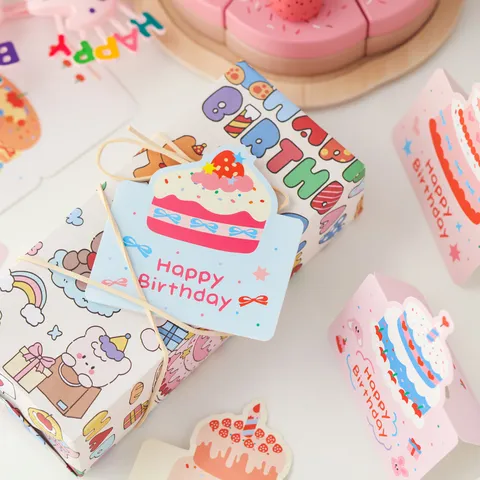 3D Pop-up Geburtstagskarte Für Kinder Süße Cartoon Torte Einladung Grußkarte Handgezeichnete Nachrichtskarte Für Party Geschenk