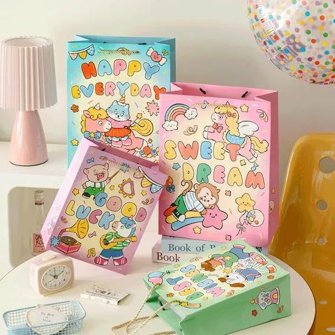 Süße Cartoon Tier Geschenktüte Tragbare Papier Handtasche Für Geburtstag Party Freund Student Geschenk Beste Wünsche