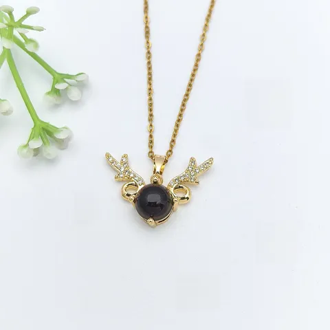 Collana con Pendente a Cambiamento di Colore Sensibile alla Temperatura Catena a Clavicola in Acciaio Inossidabile con Zirconia