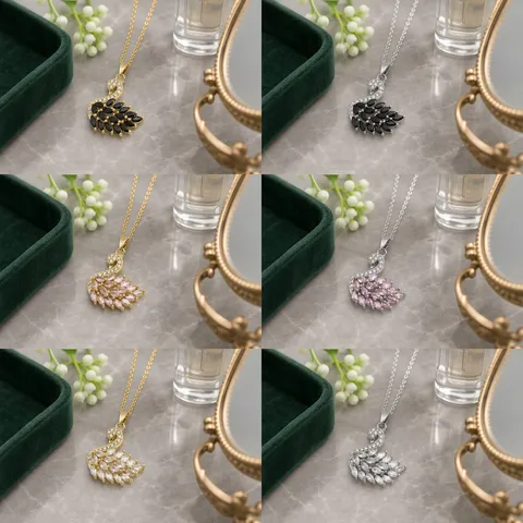 Collana con Pendente a Cigno in Acciaio Inossidabile di Lusso Leggero Catena per Clavicola con Cigno e Zirconia Moda Gioielli Donna