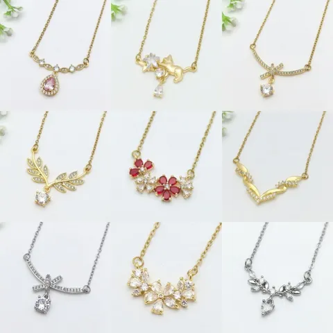 Elegante Collana Con Pendente In Zirconia In Acciaio Inossidabile Per Donna Gioielli Squisiti Geometrici Floreali Oro Argento
