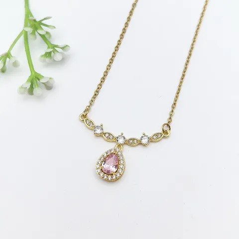 Elegante Collana Con Pendente In Zirconia In Acciaio Inossidabile Per Donna Gioielli Squisiti Geometrici Floreali Oro Argento