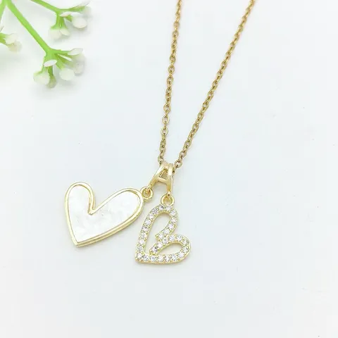 Collana con Ciondolo in Acciaio Inossidabile Zirconia per Donna Tema Viaggio Aereo Valigia Cuore Stella Marina Gioielli con Perle Artificiali