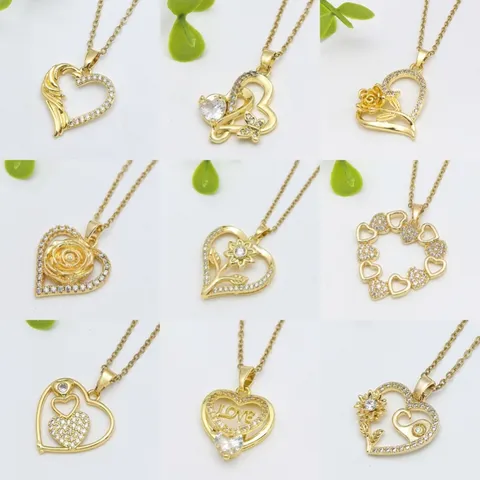 Elegante Collana Con Ciondolo a Cuore in Acciaio Inossidabile Lusso Versatile Galvanico Oro Argento Zirconia Girocollo per Donna Gioielli Regalo