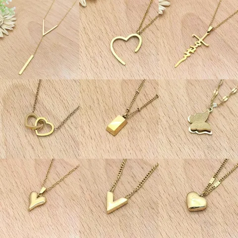 Minimalistische Roestvrij Stalen Hanger Halsketting Geometrische Hart Ketting Mode Sieraden Voor Vrouwen