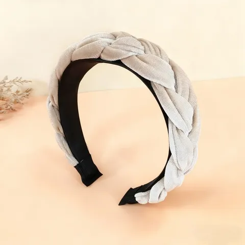 Elegante Cerchietto in Velluto a Treccia per Donna Minimalista Tinta Unita Plissettato Antiscivolo Fascia per Capelli Accessori Moda