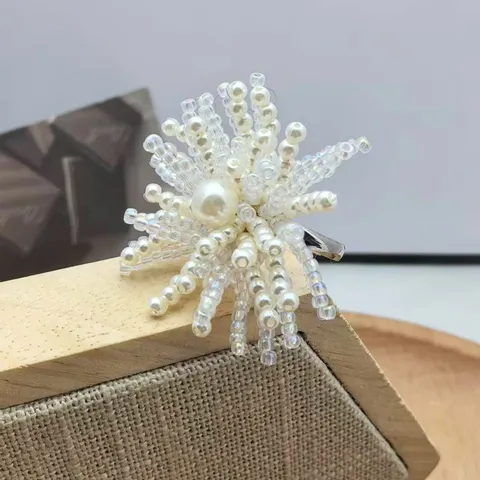 Anello a Fiore in Vetro Cristallo Con Perline Fatto a Mano per Donna Anello Aperto con Perla Artificiale Gioielli di Moda
