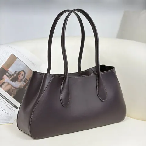 Genuine Leather Tote Bag For Women Top Layer Cowhide Shoulder Underarm Bag Large Capacity Casual Commuter Handbag
