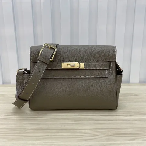 Cuero Auténtico Mujer Bolso Bandolera Hombro Cierre Clásico Candado Cuero de Vacuno Mensajero Bolso de Mano Diseño Lujo