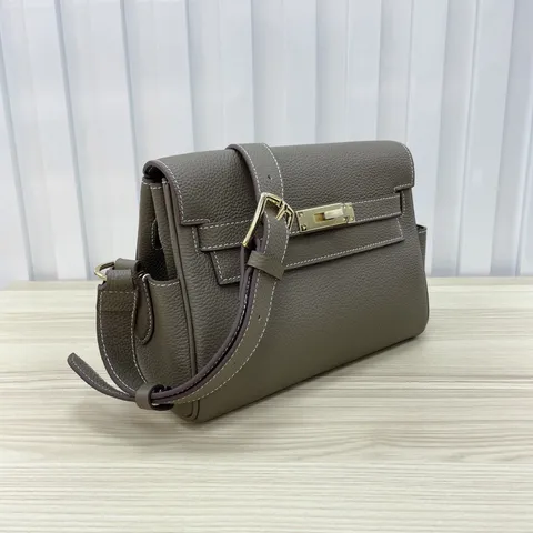 Cuero Auténtico Mujer Bolso Bandolera Hombro Cierre Clásico Candado Cuero de Vacuno Mensajero Bolso de Mano Diseño Lujo