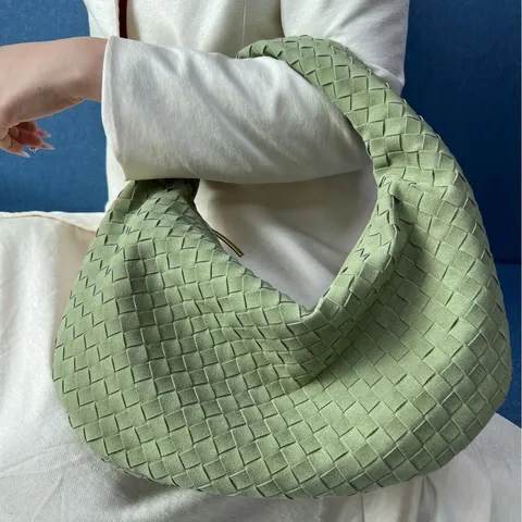Large Capacity Woven PU Leather Underarm Bag Fashion Casual Soft Dumpling Shoulder Bag For Women Daily Commute