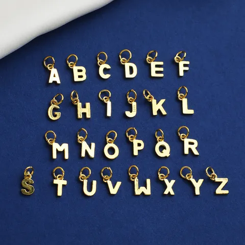 925 Sterling Silver Mini Alphabet Letter Charm Pendants Glossy Small Initial DIY Jewelry Making Findings Accessories For Women