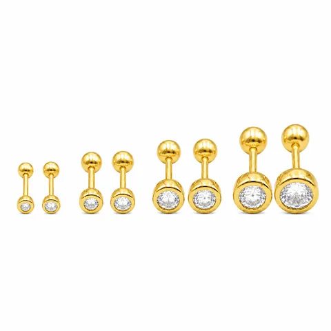925 Sterling Silber Zirkonia Ohrstecker Zargenfassung Minimalistischer Knorpel Piercing Schmuck Für Damen Tägliche Mode Accessoires