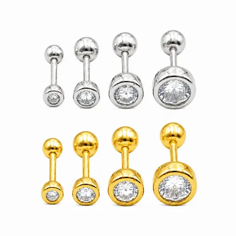 925 Sterling Silber Zirkonia Ohrstecker Zargenfassung Minimalistischer Knorpel Piercing Schmuck Für Damen Tägliche Mode Accessoires