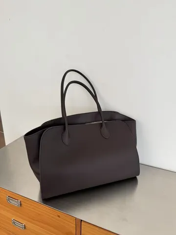 Women Large Capacity Genuine Leather Tote Bag Retro Commuting Shoulder Handbag Solid Color Stitching