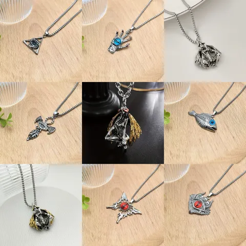 Gotische Roestvrijstalen Boze Oog Demon Engel Hanger Ketting Retro Punk Trui Ketting Voor Heren Dames Sieraden