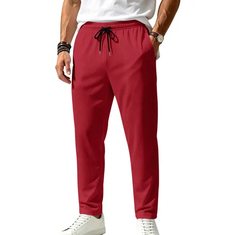 Heren Sneldrogende Joggingbroek Polyester Ademend Sportief Casual Outdoor Rechte Pijpen Met Trekkoord Taille Onderkant