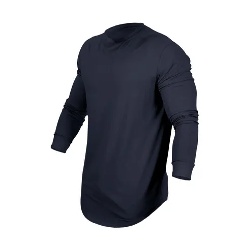 Men's Casual Long Sleeve Slim Fit T-Shirt Solid Color Round Neck Basic Pullover Breathable Quick Dry Top