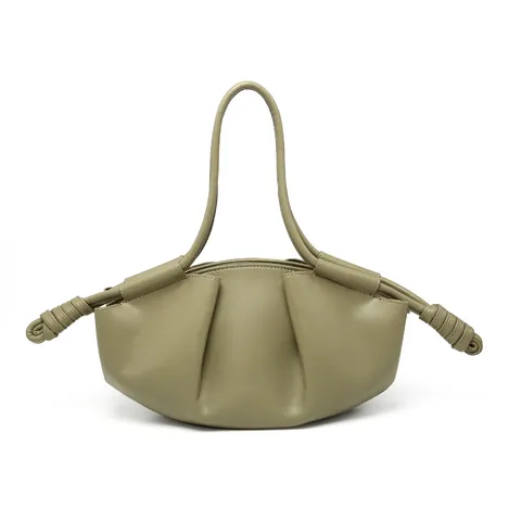Women Fashion PU Leather Cloud Bag Vintage Pleated Dumpling Tote Bag Casual Handbag Crossbody Bag Everyday Purse