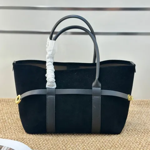 Women's Genuine Leather Tote Bag Large Capacity Old Money Style Shoulder Handbag Suede Shopping Bag