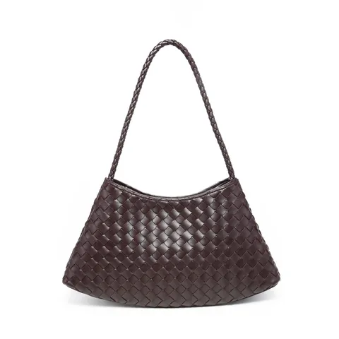 Womens Woven PU Leather Underarm Bag Fashion Handbag Casual Solid Color Single Shoulder Hobo Bag Daily Commuter Purse