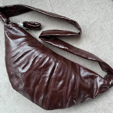 Vintage Linen Coated Croissant Shoulder Bag Women Knot Strap Dumpling Crossbody Bag Fashion Casual Underarm Handbag