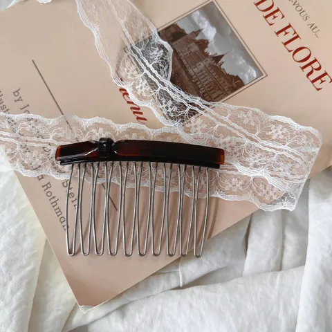 Sweet Bowknot Cellulose Acetate Hair Comb Women Bangs Hairpin Insert Comb Fashion Hair Accessories Styling Tool