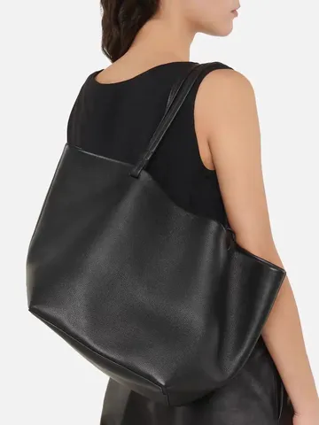 Minimalist Genuine Cowhide Leather Tote Bag For Women Large Capacity Casual Commuter Shoulder Bag Fashion Handbag