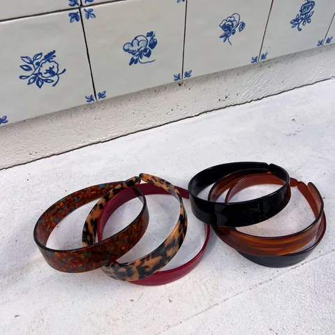 Cerchietto Largo a Righe in Cellulosa di Acetato Tartarugato Geometrico Antiscivolo Fascia per Capelli Elegante Accessori per Capelli da Donna Quotidiano
