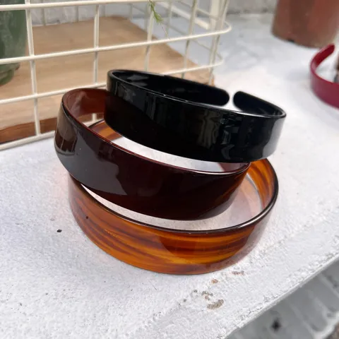 Cerchietto Largo a Righe in Cellulosa di Acetato Tartarugato Geometrico Antiscivolo Fascia per Capelli Elegante Accessori per Capelli da Donna Quotidiano