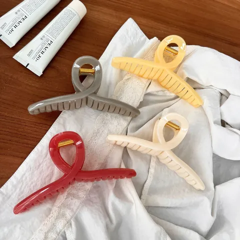 15cm Gelee Farbe Kleiderbügel Form Haarklammer PE Harz Shark Clip Für Damen Elegant Minimalistisch Große Dutt Haarschmuck