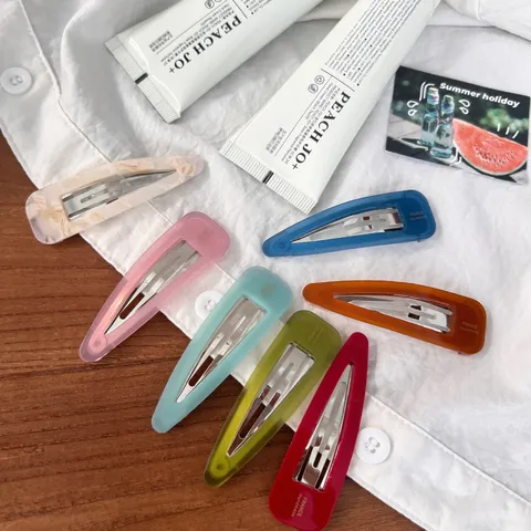 Handgefertigte Elegante Hohl Ausgeschnittene Wassertropfen Haarspange Acetat Metall Harz Haarnadel Süße Seitenhaarklammer Geometrische Haarspangen Für Frauen