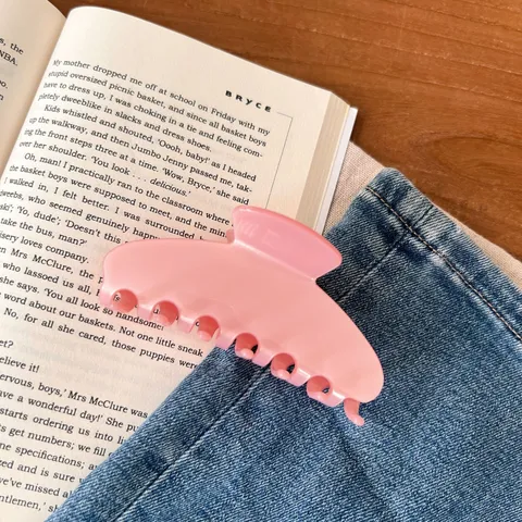 Eenvoudige Acetaat Haarklem Grote Glimmende Effen Kleur Haaienclip Verse Zoete Haargrijper Voor Dames Haaraccessoires