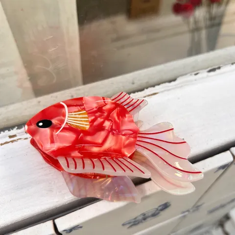 Linda Pinza de Cangrejo de Acetato de Pez de Océano Creativo Pasador de Pelo Animal Multicolor Dibujos Animados Accesorios de Peinado para Mujeres Decoración Diaria