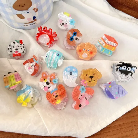 Dolce Mini Molletta per Capelli in Acetato Carino Animale Cartone Animato Pesce Matita Design Fermaglio per Frangia per Donna Accessori Capelli Quotidiani