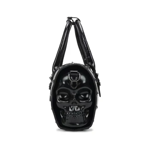 Vintage Punk Cuero PU Remaches Calavera Bolso Almohada Mujeres Moda Casual Bolso de Mano Bolso Cruzado Bolso Retro