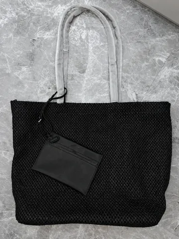 Bolso Tote de Rafia Tejido Minimalista Gran Capacidad Bolso de Paja Casual Casual Bolso Shopper de Moda Para Mujeres Viaje Diario