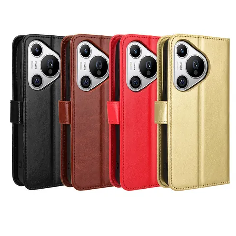 Zakelijk Retro PU Lederen Flip Wallet Telefoonhoesje Met Kaartsleuf Koord Standaard Schokbestendige Beschermhoes