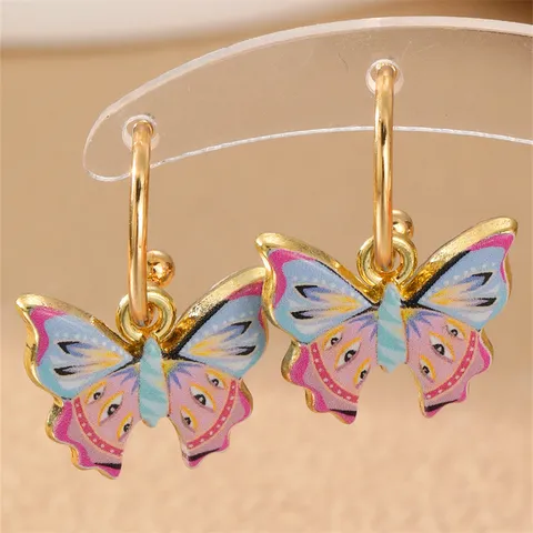 Geometrische Bunte Blume Keramik Anhänger Ohrringe Marine Schildkröte Herz Schmetterling Ohrstecker Für Damen Süßer Schmuck Geschenk