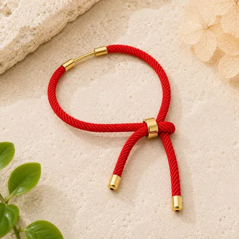 Verstelbare Gevlochten Milan Touw DIY Semi-Afgewerkte Armband Voor Vrouwen Mannen Vergulde Koperen Buis Minimalistische Rode Draad Hand Touw Sieraden Maken