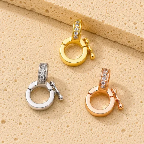 DIY Sieradensluiting Zonder Ketting 18K Verguld Koper Strass Universele Connector Voor Ketting Hanger Sieraden Maken Benodigdheden