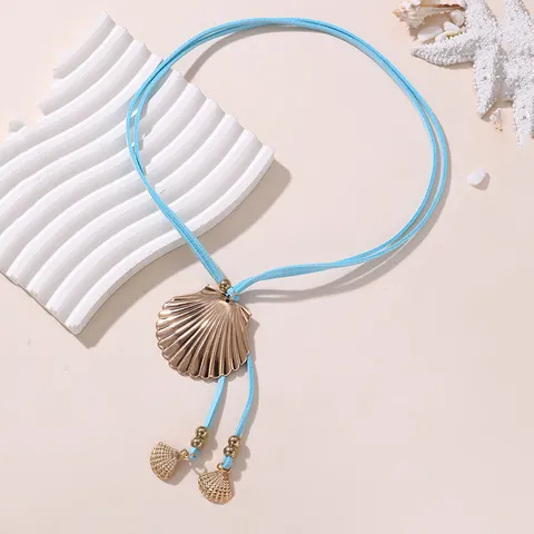 Süße Zinklegierung Künstliche Perlen Perlenkette Choker Mit Süßem Keramik Fisch Muschel Seestern Anhänger Für Damen Strand Urlaub