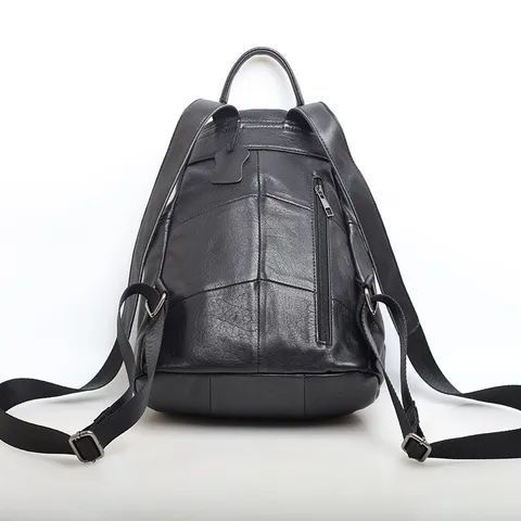 Zaino in Vera Pelle bovina Per Donna Moda Casual Daypack Vintage Viaggio Scuola Borsa Con Più Tasche