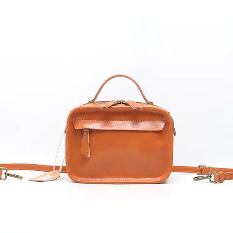 Borsa Boston Vintage in Vera Pelle da Donna Borsa a Tracolla Casual con Manico Superiore Elegante Borsa a Mano