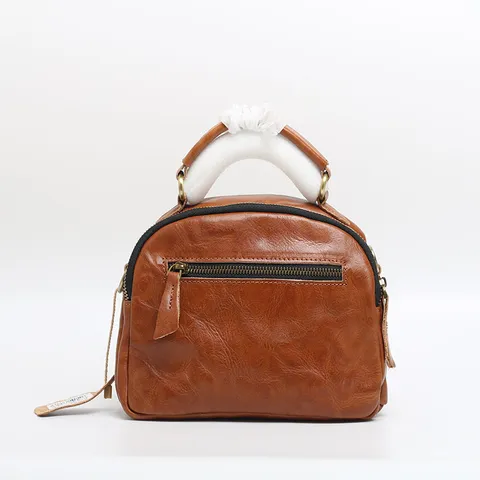 Donne Vera Pelle Borsa a Mano Vintage Pelle di Vacca Conciata al Vegetale Conchiglia Spalla Tracolla Borsa da Lavoro